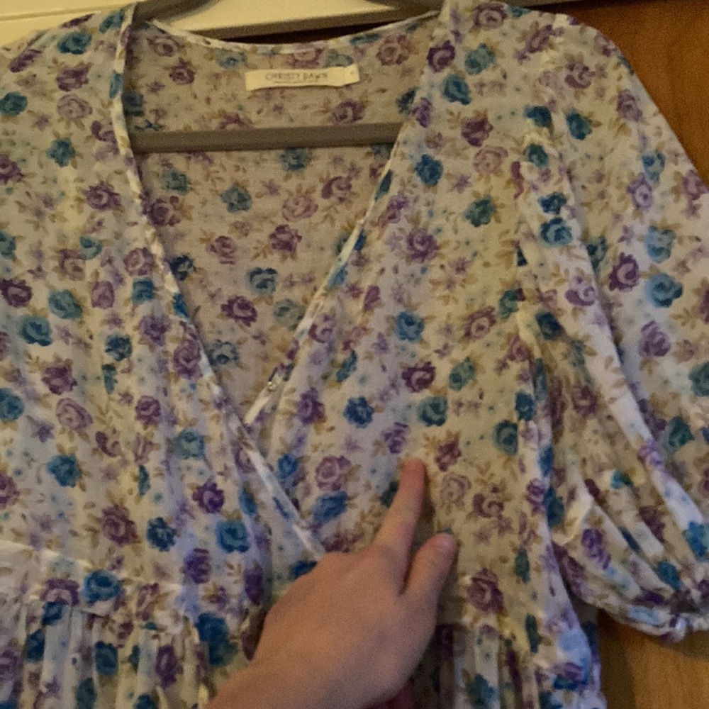 Christy Dawn White Floral Maxi Dress with Blue and Purple Print - Picture 11 of 13